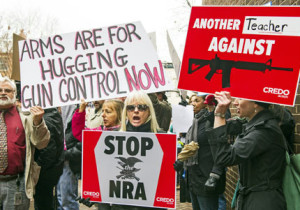 Anti-gun protesters. (Photo: PAUL J. RICHARDS/AFP/Getty Images)